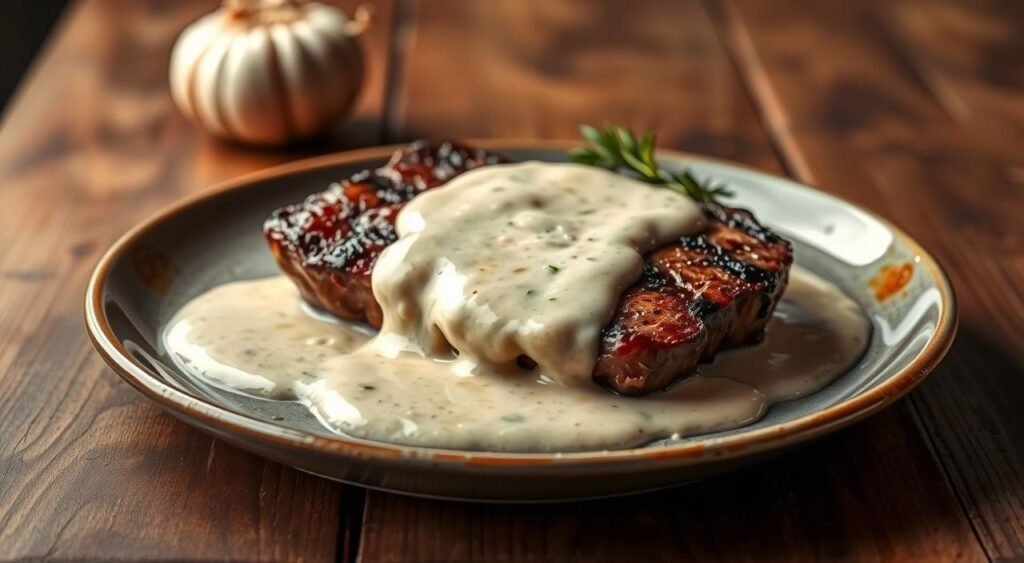 creme alho em carnes