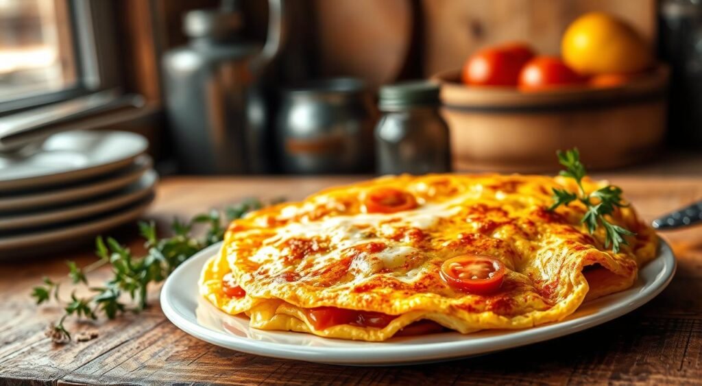 omelete de queijo e tomate